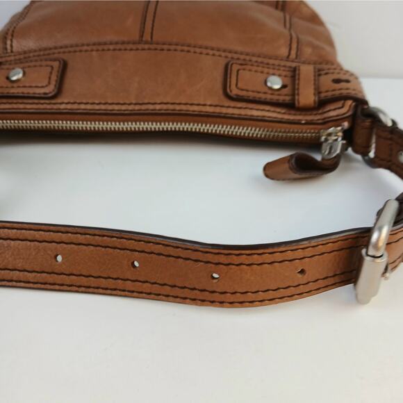 Fossil VTG MADDOX Shoulder Bag In Light Brown Leather 90's Y2K Style ZB5300 - Picture 6 of 7